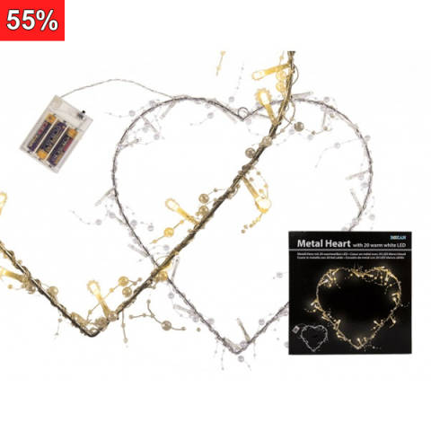 Metallhjerte med LED lys